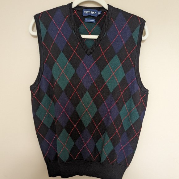 Polo Ralph Lauren Other - Ralph Lauren Polo Golf Sweater Vest argyle men's Large (w/ defects) Vintage 90s